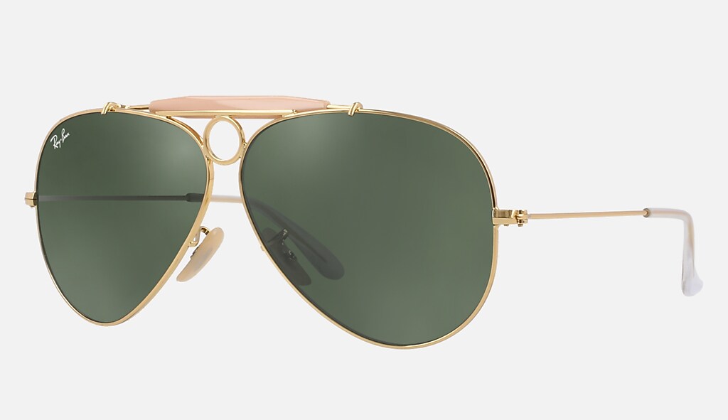 Ray Ban Shooter Rb3138 Gold Metal Green Prescription Lenses 0rb Ray Ban Uk Ray Ban Shooter Rb3138 Gold Metal Green Prescription Lenses 0rb Ray Ban Uk