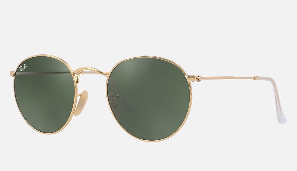 Ray Ban Round Metal Rb3447 Gold Metal Green Prescription Lenses 0rb Ray Ban Usa