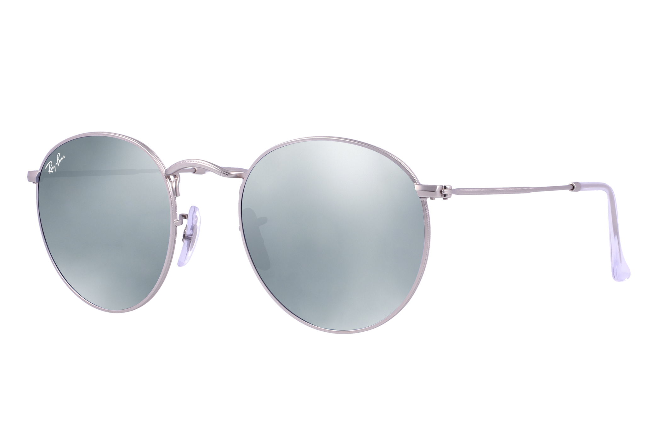 ray ban silver round sunglasses