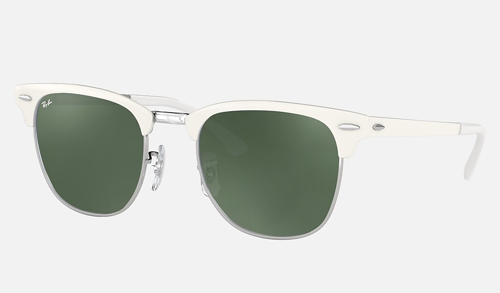 Ray Ban Clubmaster Metal Rb3716 White Metal Green Prescription Lenses 0rbf51 Ray Ban Uk