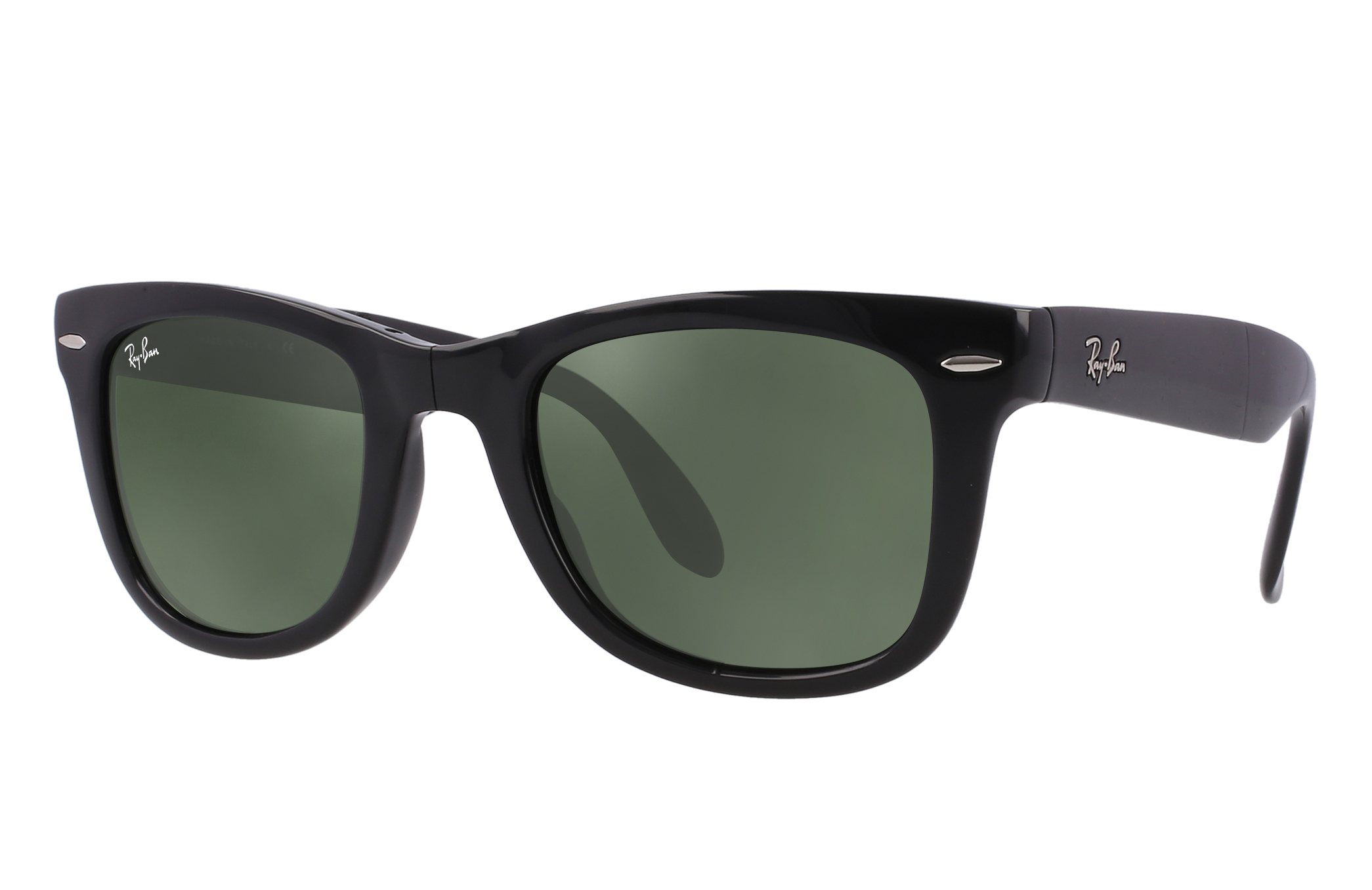 ray ban rb4105 folding wayfarer sunglasses glossy black frame gr