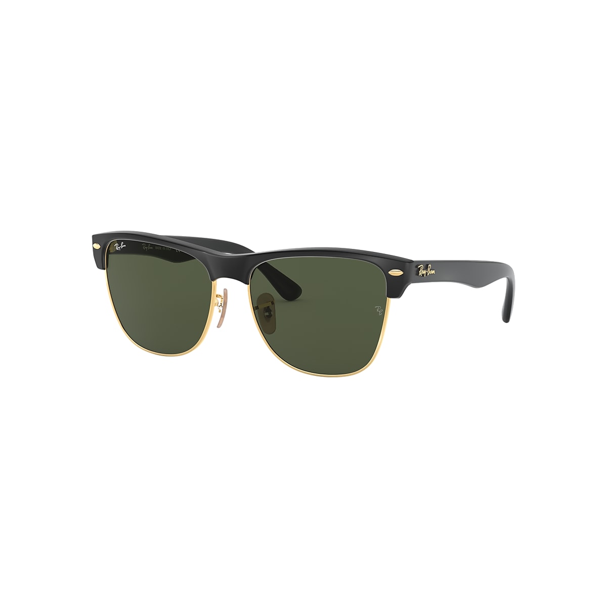 Clubmaster Oversized Sunglasses in Black and Green | Ray-Ban®