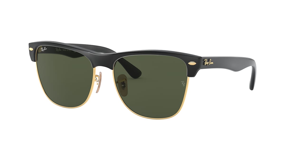 CLUBMASTER OVERSIZED Sunglasses in Black On Gold and Green - RB4175 | Ray- Ban®