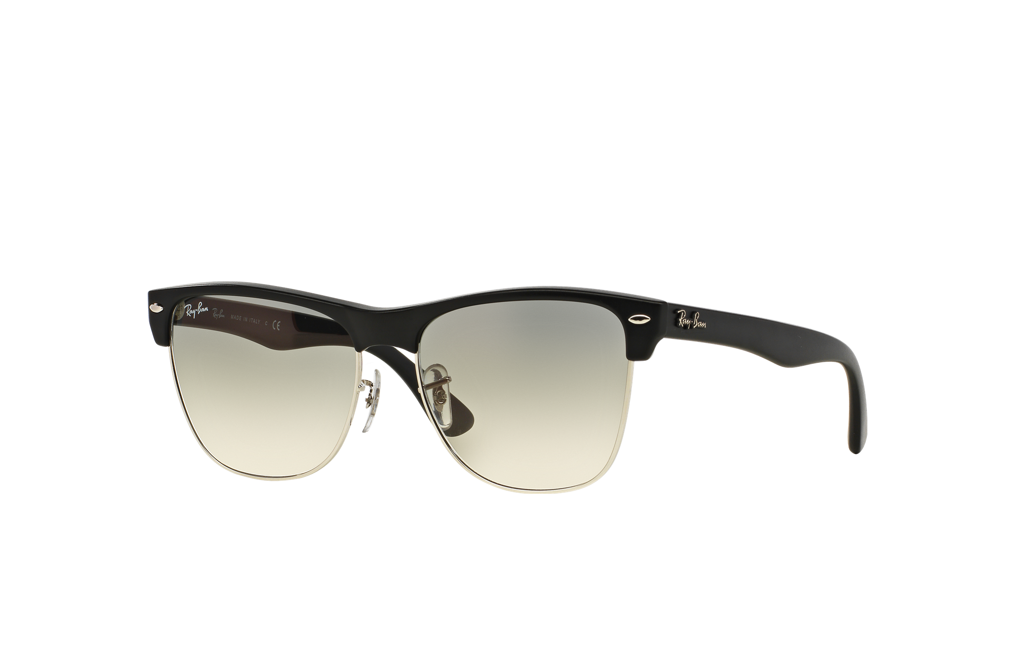 Clubmaster Oversized Sunglasses In Black And Light Grey Rb4175 Ray Ban® Us
