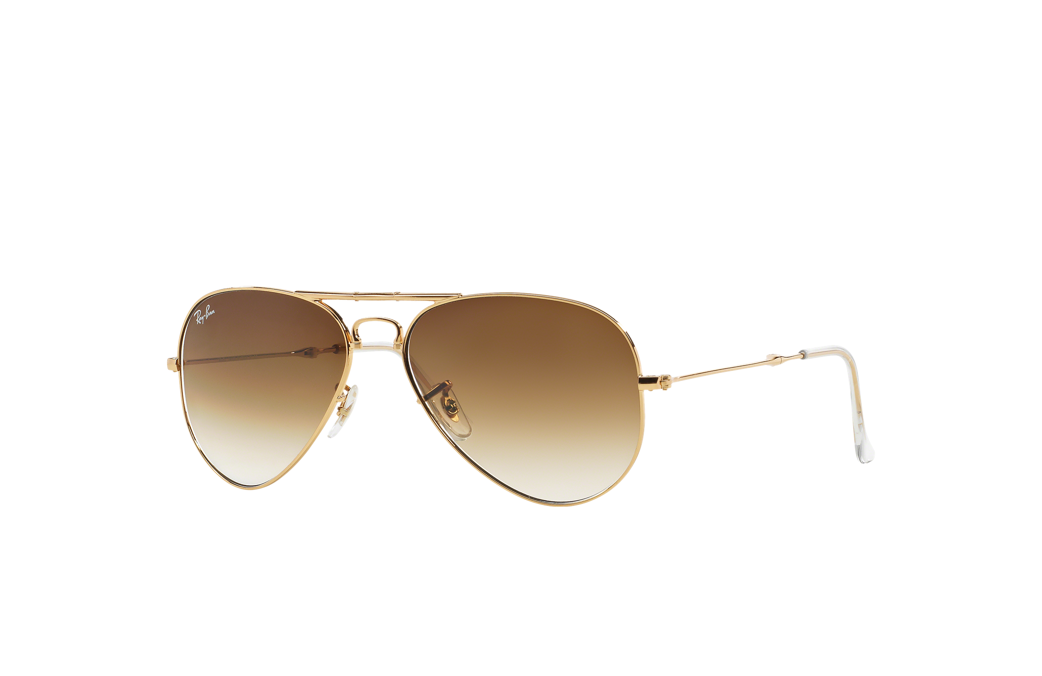 Aviator Folding Sunglasses in Gold and Light Brown | Ray-Ban®
