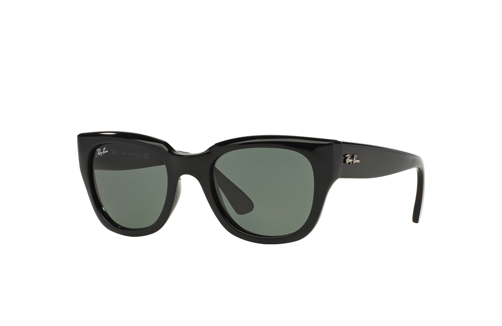 black framed ray ban sunglasses