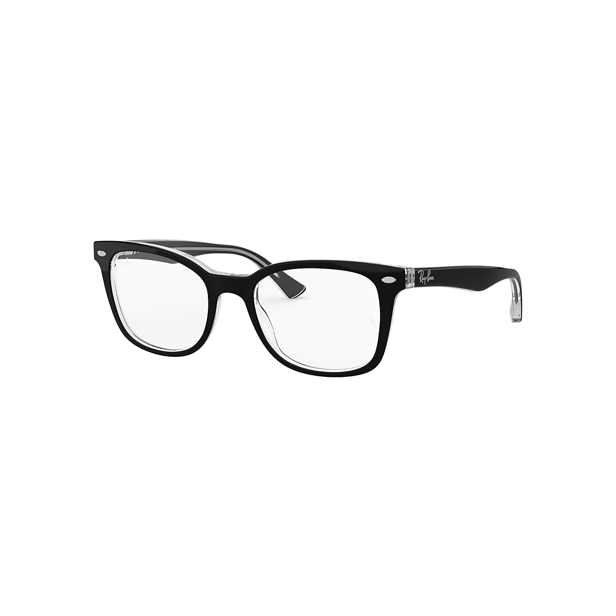 RB5285 OPTICS Eyeglasses with Black On Transparent Frame 