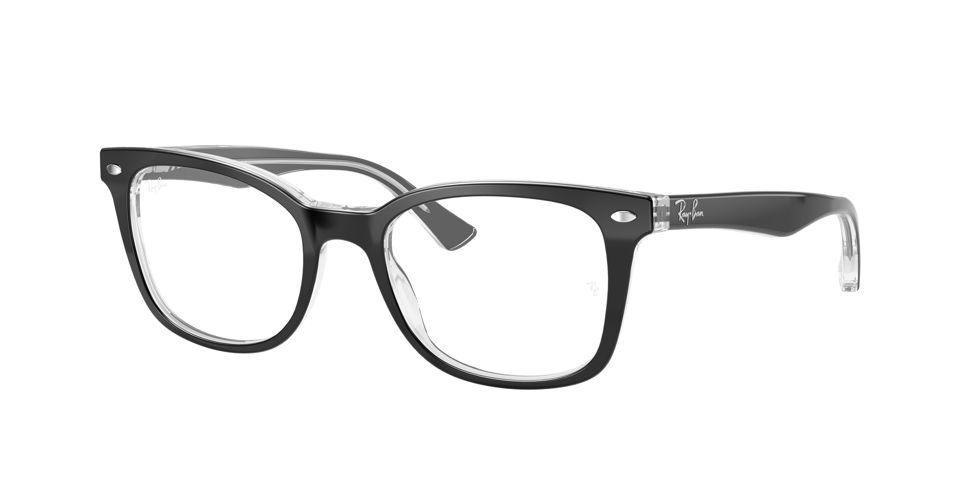 Rb5285 Optics Eyeglasses with Black On Transparent Frame | Ray-Ban®