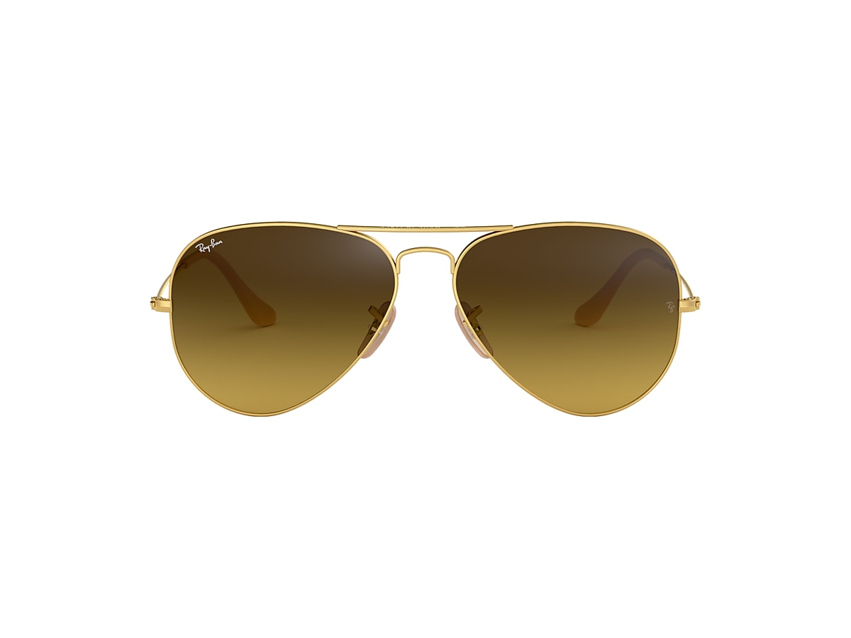 warmte vaak Bewijs Aviator Gradient Sunglasses in Gold and Brown | Ray-Ban®