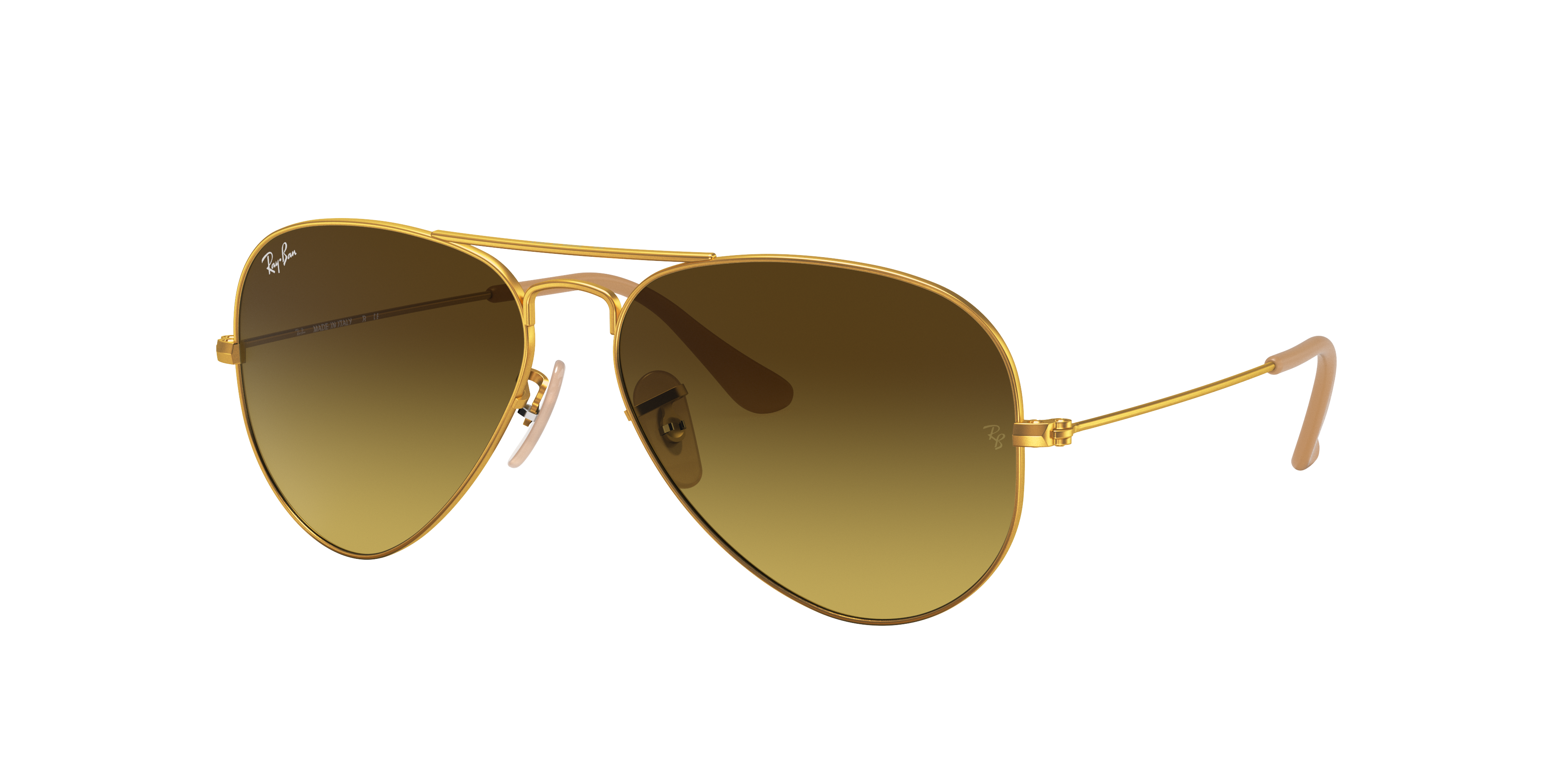 Aviator Gradient Sunglasses in Gold and Brown | Ray-Ban®