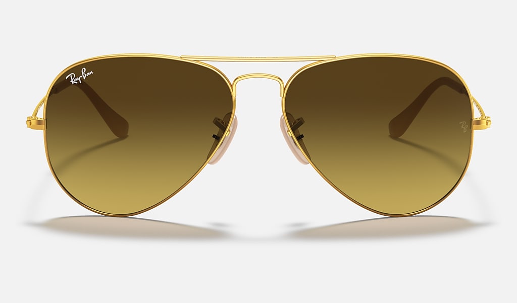 Soepel Wie Pef Aviator Gradient Sunglasses in Gold and Brown | Ray-Ban®