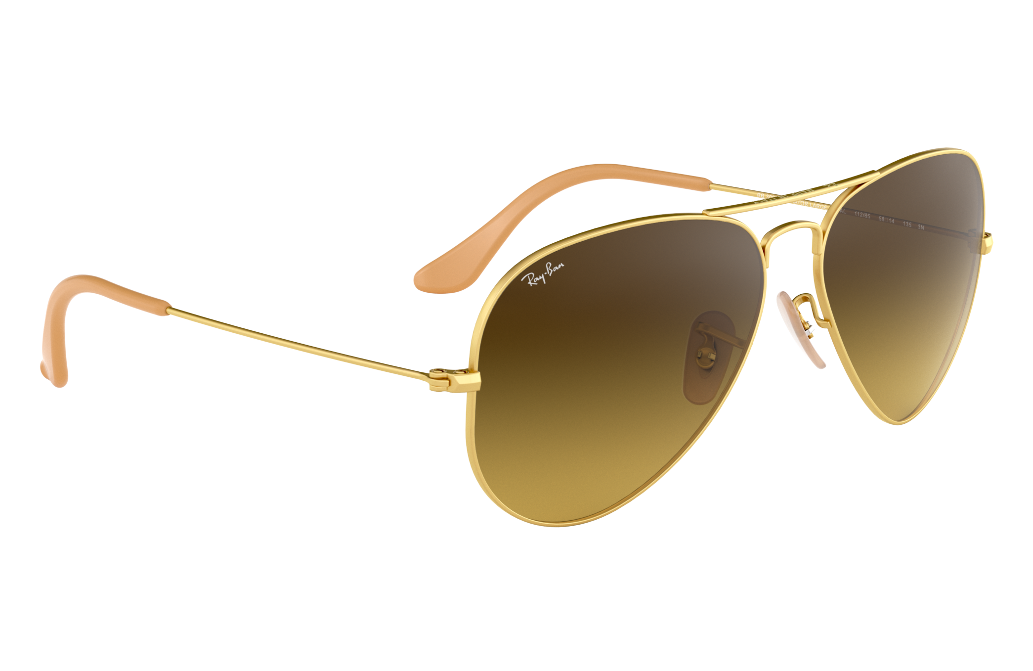 ray ban gold frame brown lens