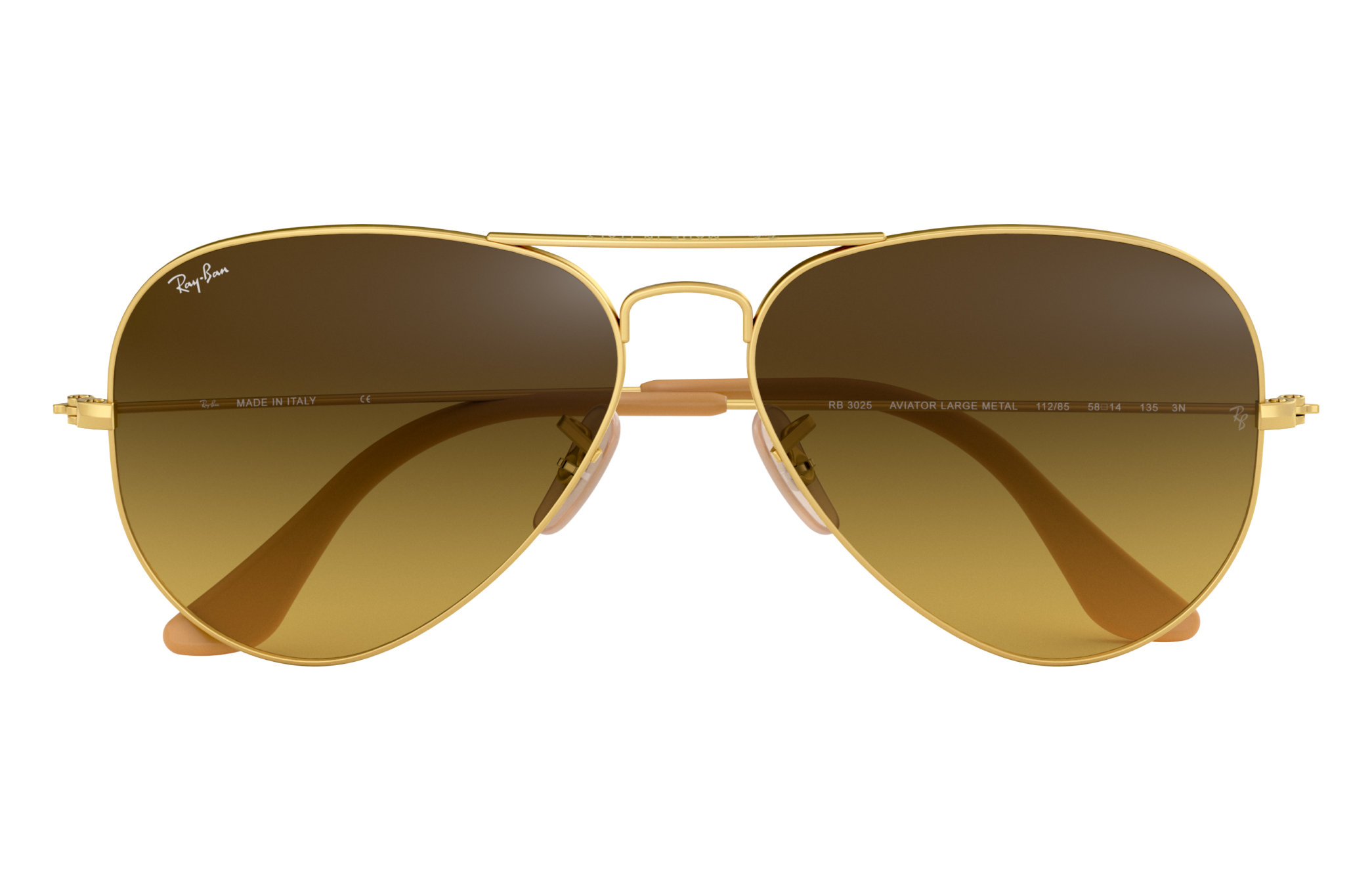 ray ban aviator gold brown gradient