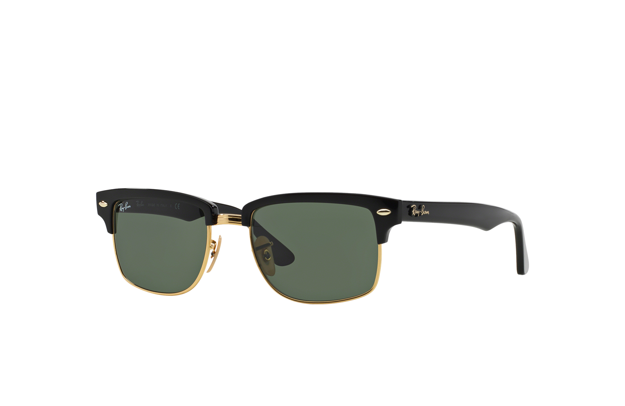 Clubmaster Square Sunglasses in Black and Green | Ray-Ban®