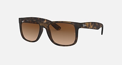 JUSTIN CLASSIC Sunglasses in Rubber Black and Light Grey RB4165 Ray Ban