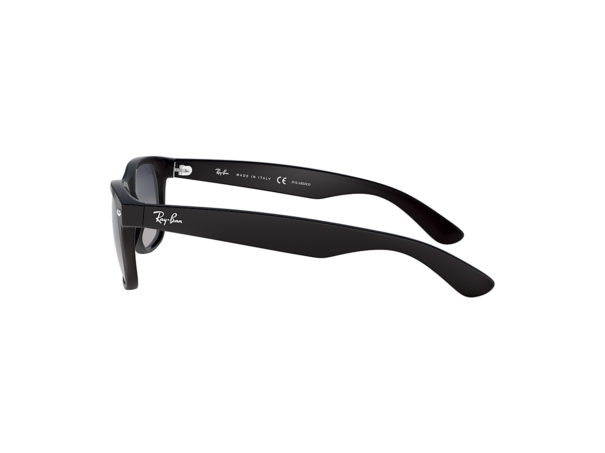 Ray-Ban New Wayfarer Classic Sunglasses Black Frame Blue Lenses Polarized  55-18