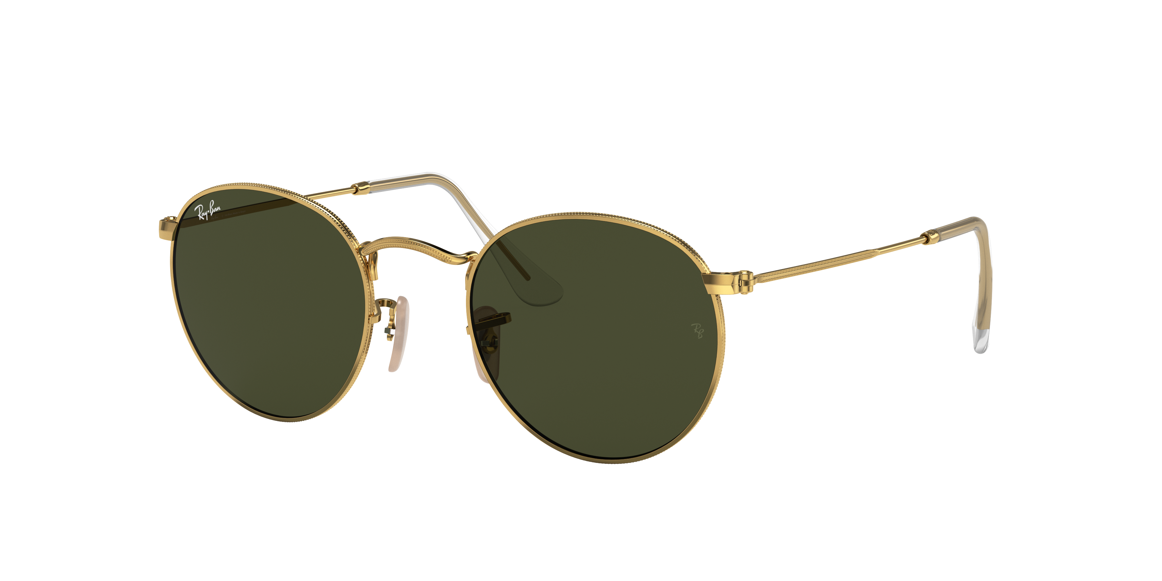 taart universiteitsstudent Vormen Óculos de Sol Round Metal em Ouro e Verde | Ray-Ban®