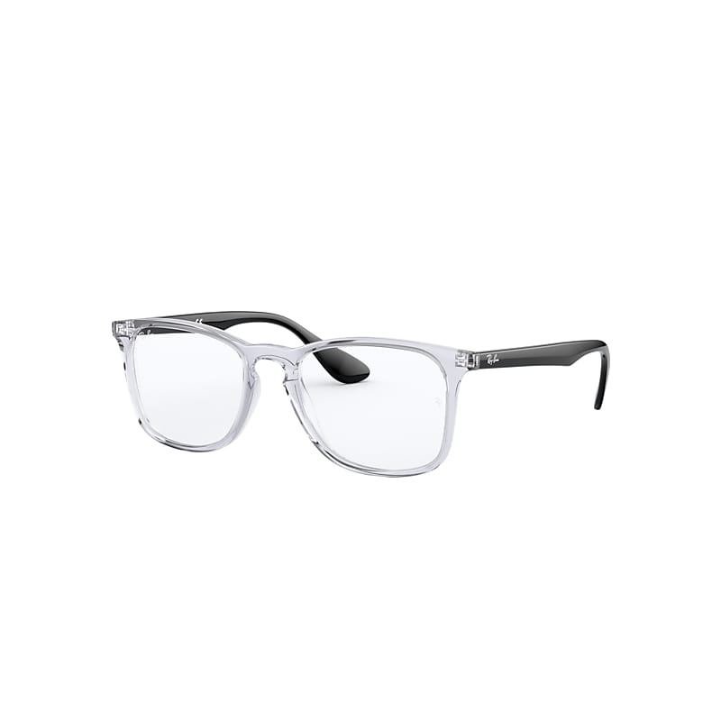 Ray-Ban Rb7074 Optics Eyeglasses Shiny Black Frame Clear Lenses 52-18