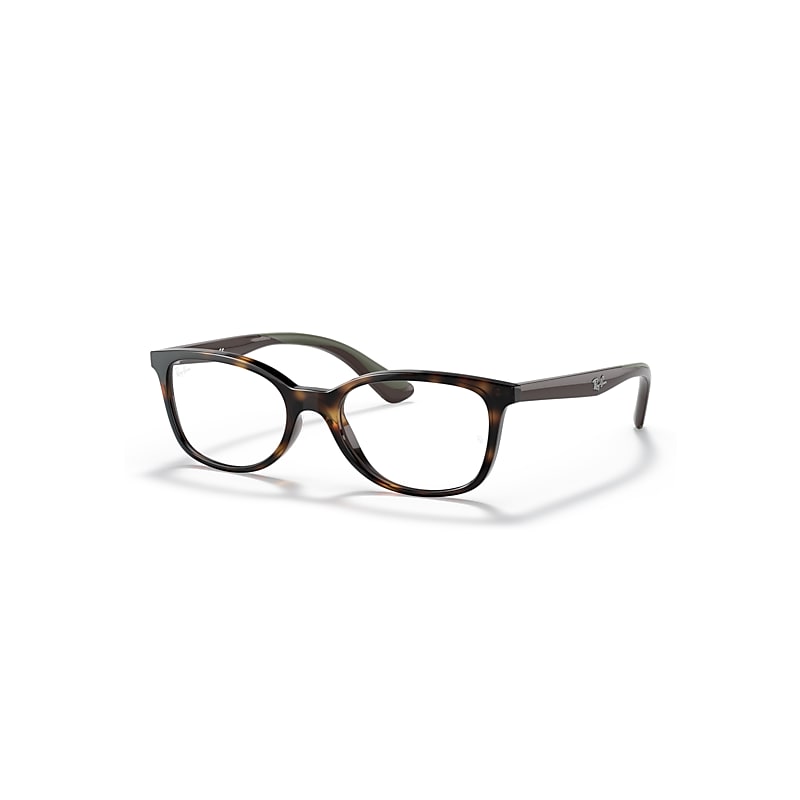 Ray-Ban Rb1586 Optics Kids Eyeglasses Brown On Green Frame Clear Lenses Polarized 49-16