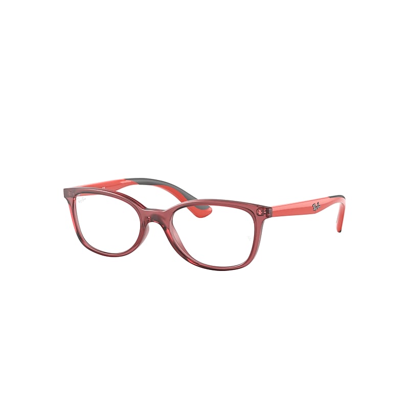 Ray-Ban Junior Rb1586 Optics Kids Eyeglasses Red On Grey Frame Clear Lenses Polarized 49-16