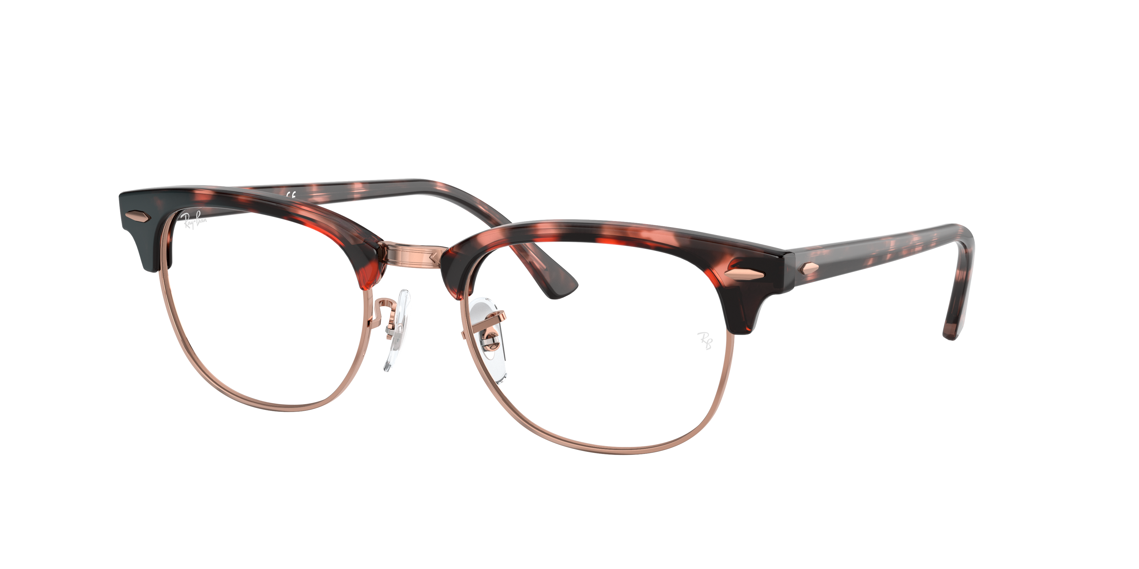 Ray Ban Clubmaster Optics Eyeglasses Havana Frame Clear Lenses 51-21