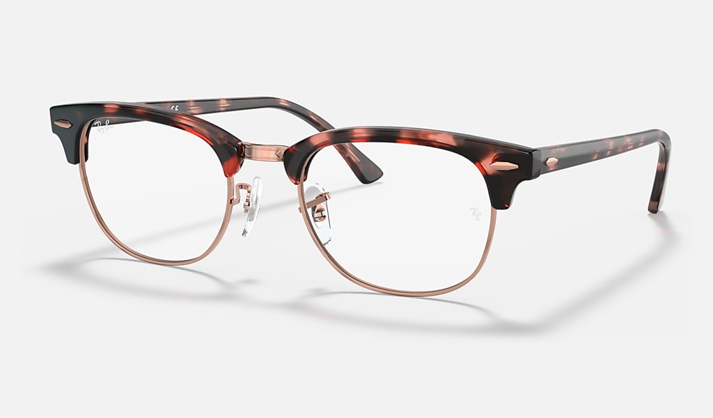 Liquefy void single Clubmaster Optics Eyeglasses with Pink Havana Frame | Ray-Ban®