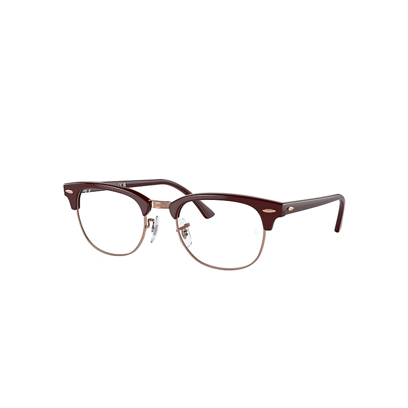 Ray-Ban Clubmaster Optics Eyeglasses Bordeaux Frame Clear Lenses Polarized 51-21