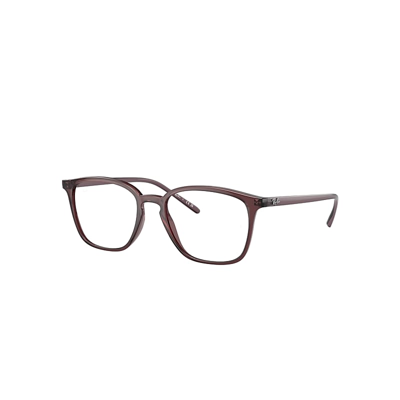 Ray-Ban Rb7185 Optics Eyeglasses Transparent Brown Frame Clear Lenses Polarized 50-18