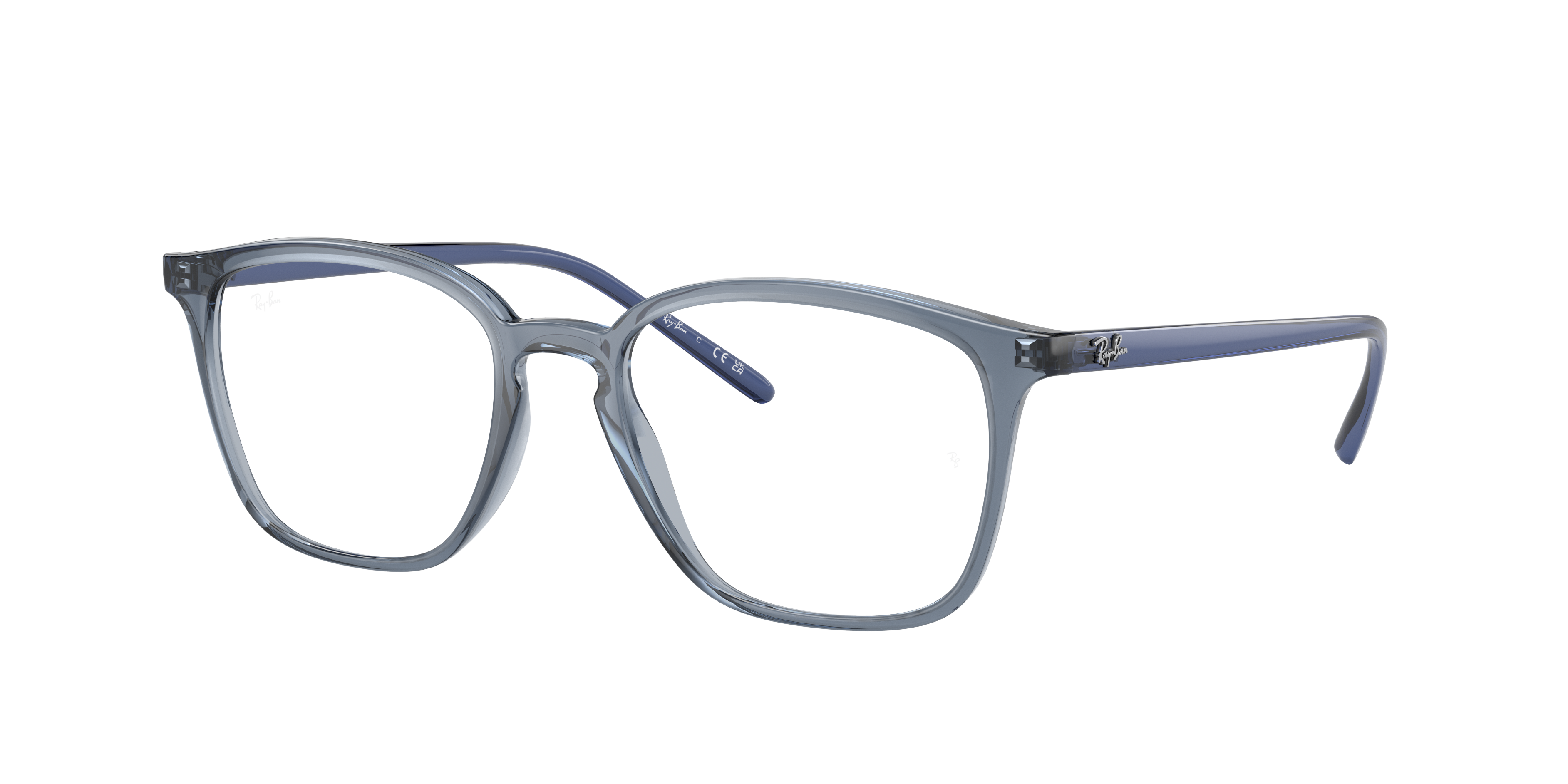 Rb7185 Optics Eyeglasses with Polished Transparent Dark Blue Frame (52 ...