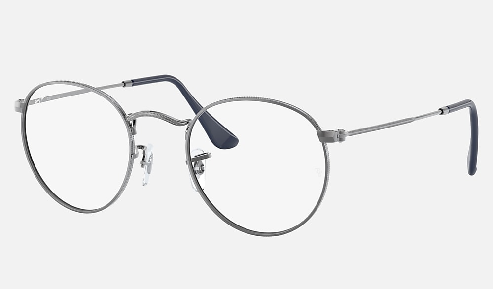 ray-ban RB8147M ROUND SILVER 9165 50◻︎21 ROUND METAL OPTICS Eyeglasses with Gunmetal and Clear (50-21