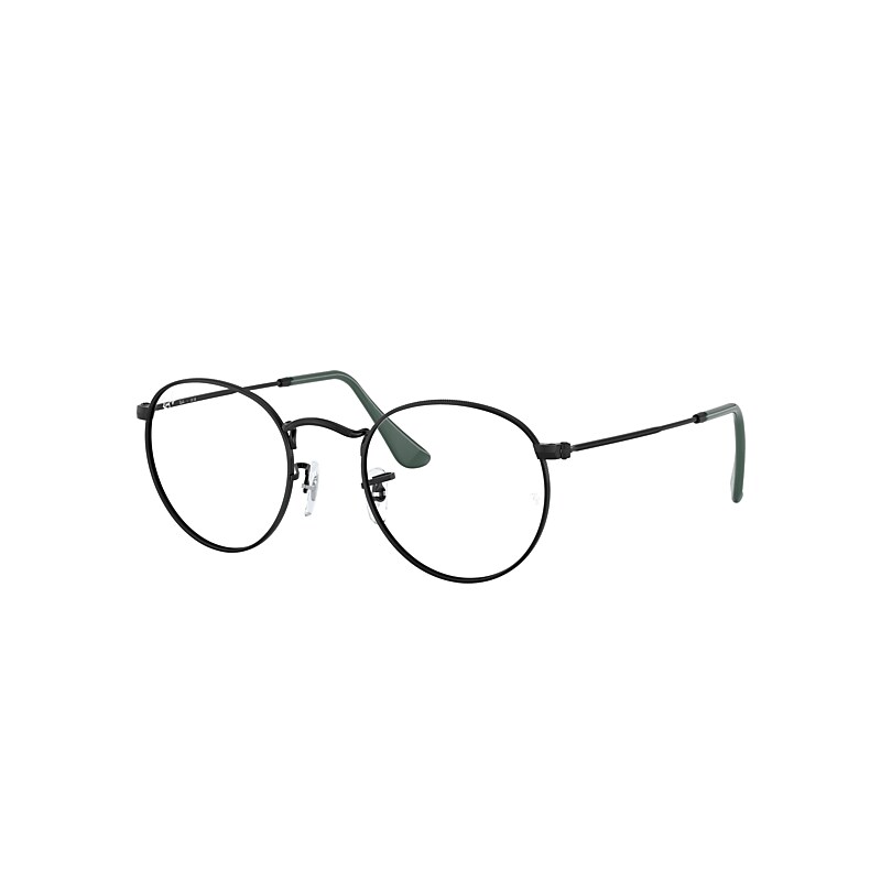 Ray-Ban Round Metal Optics Eyeglasses Black Frame Demo Lens Lenses 50-21