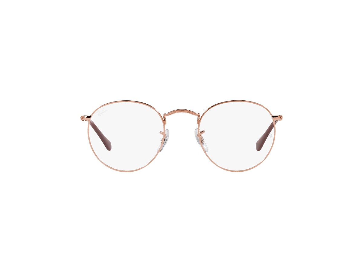 ROUND METAL OPTICS Eyeglasses with Rose Gold Frame RB3447V Ray