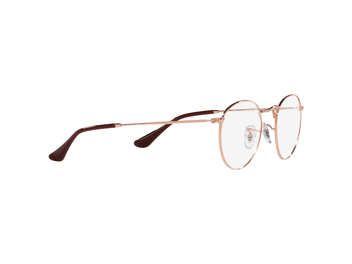 Ray-Ban rb3447v ライトピンク ROUND METAL OPTICS Eyeglasses with Rose Gold Frame - RB3447V