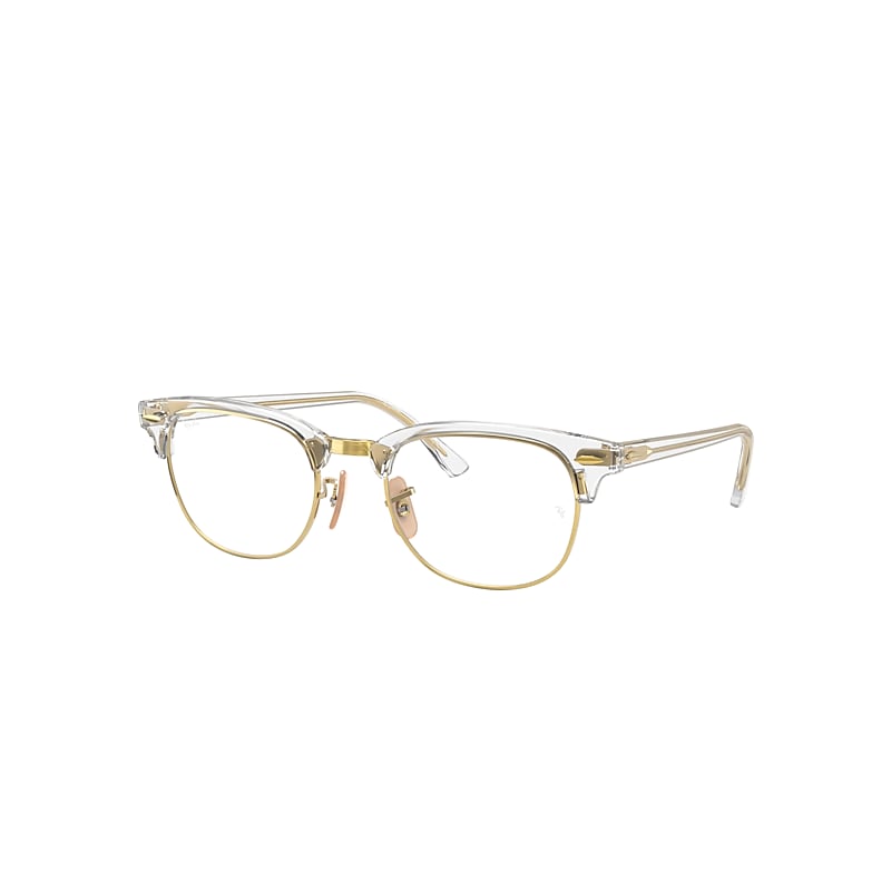Ray-Ban Clubmaster Optics Eyeglasses Transparent Frame Clear Lenses 53-21