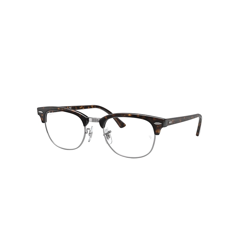 Ray-Ban Clubmaster Optics Eyeglasses Dark Havana Frame Clear Lenses 53-21