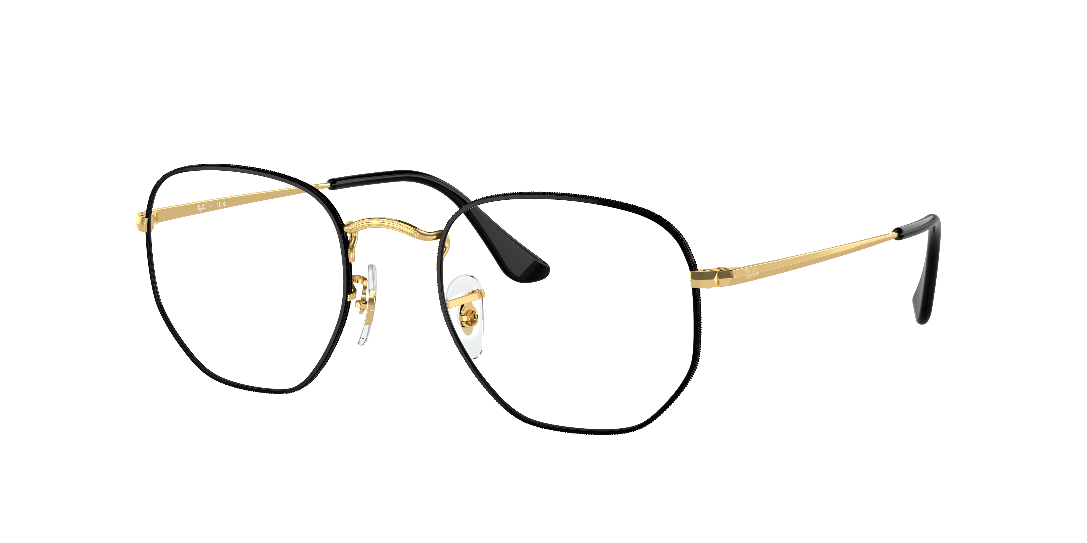 Hexagonal Optics Eyeglasses with Black On Gold Frame - RB6448 | Ray-Ban®