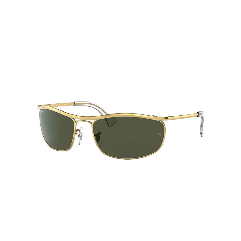 Ray-Ban Olympian Sunglasses Gold Frame Green Lenses 62-19