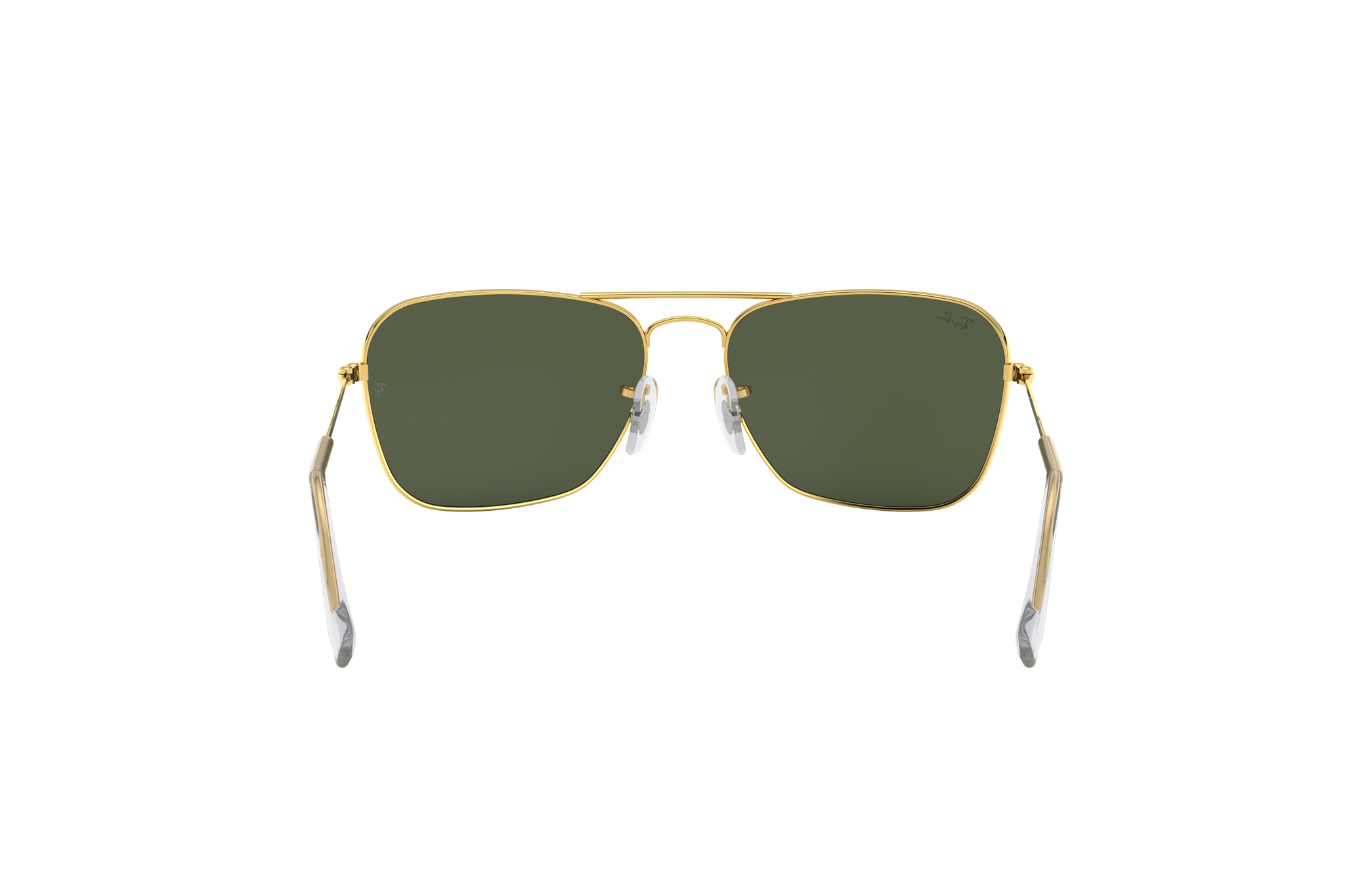 Ray-Ban Caravan Metal Sunglasses - Gold Frame G-15 Green Lens - ShopperBoard