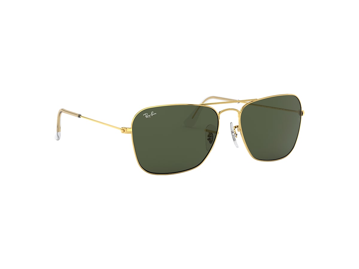 gangpad Buitengewoon beklimmen Caravan Sunglasses in Gold and Green | Ray-Ban®