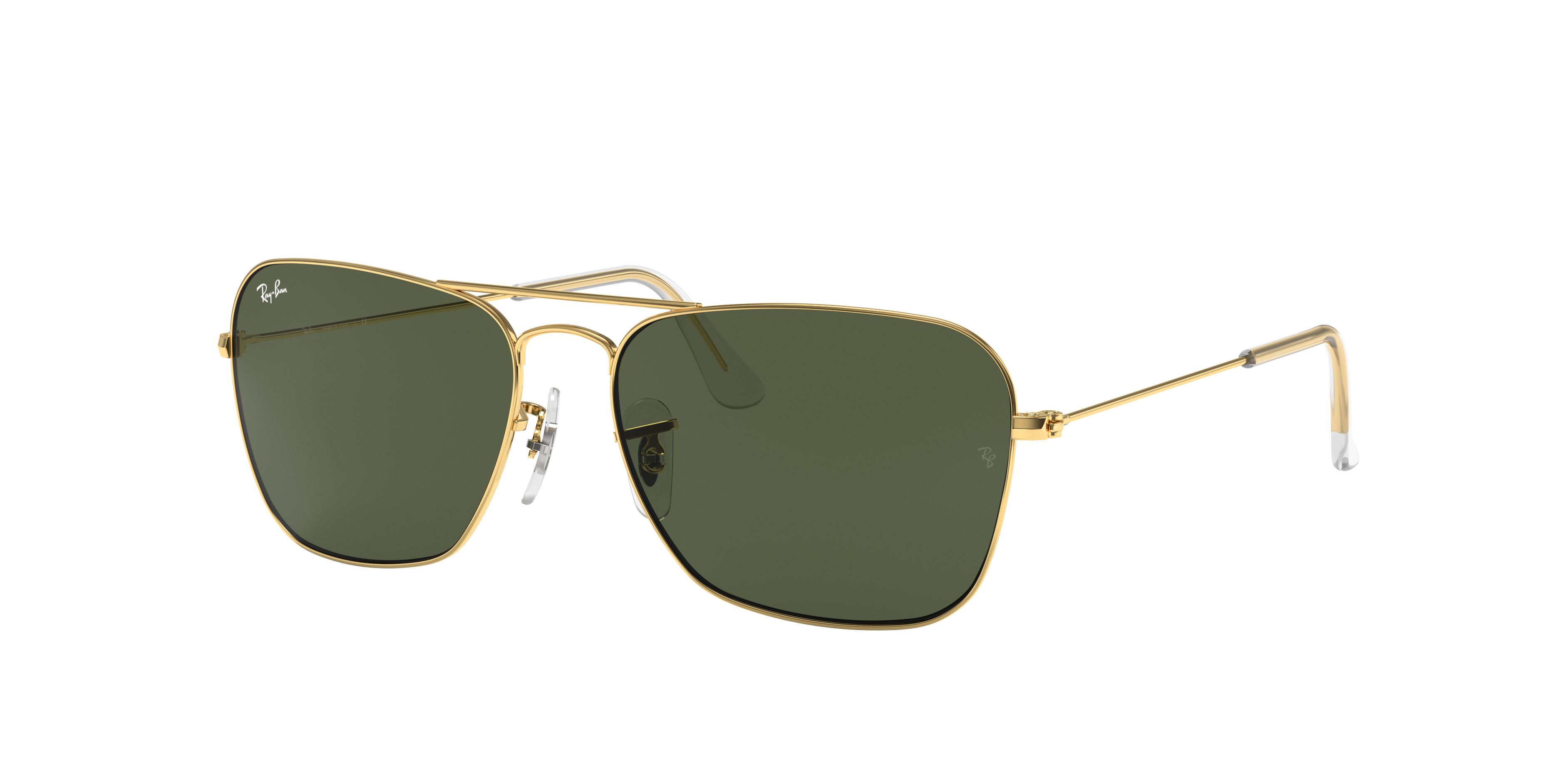 Caravan Sunglasses in Gold and Green | Ray-Ban®