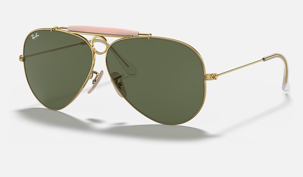 Shooter Sunglasses in Gold and Green | Ray-Ban®