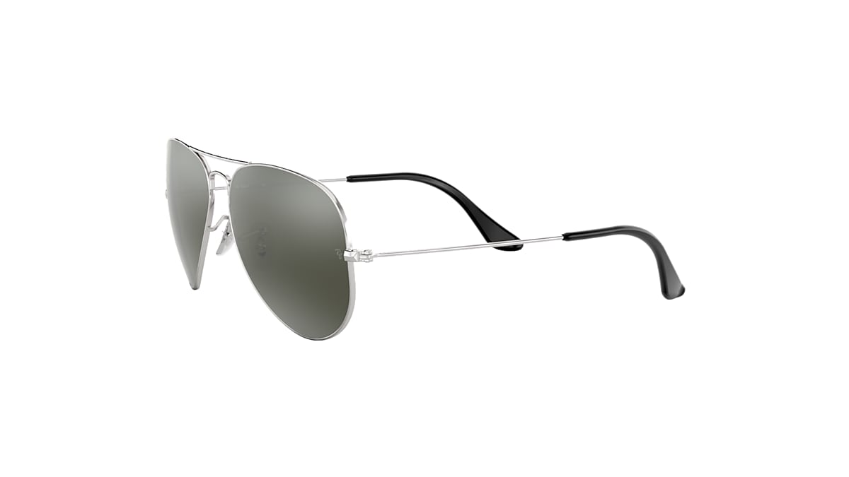 True Gem Silver Mirrored Aviator Sunglasses