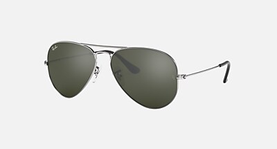 AVIATOR MIRROR Polarized Sunglasses in Silver and Dark Grey