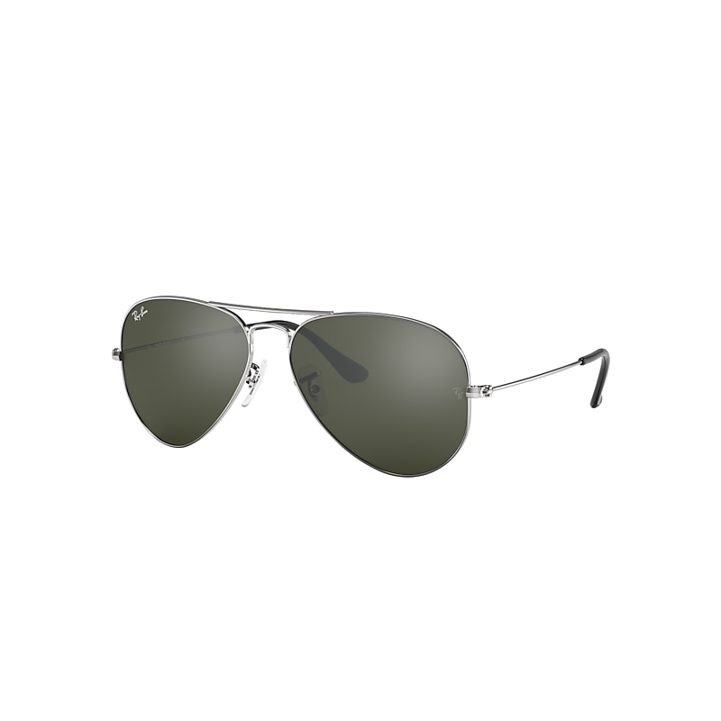 Ray-Ban Aviator Mirror Sunglasses Silver Frame Silver Lenses 58-14
