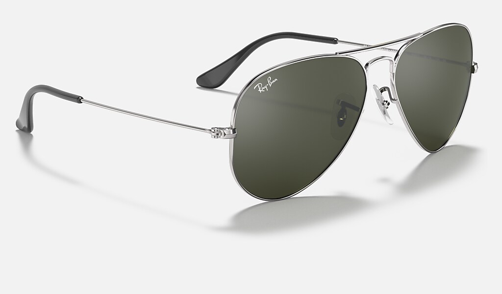 Silver Sunglasses in Silver and Aviator Mirror | Ray-Ban®