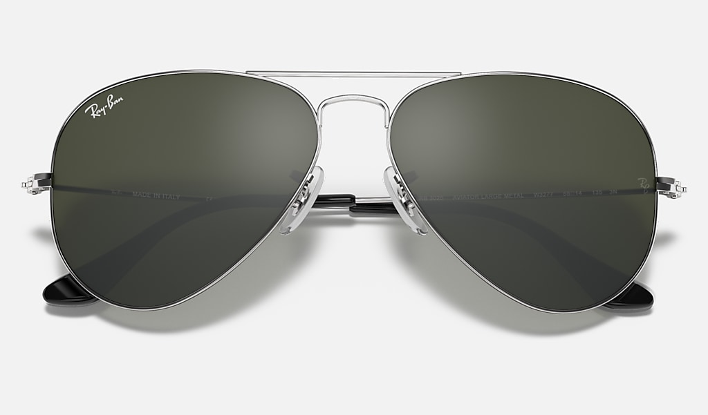 Aviator Mirror Sunglasses in Prateado and Prateado | Ray-Ban®