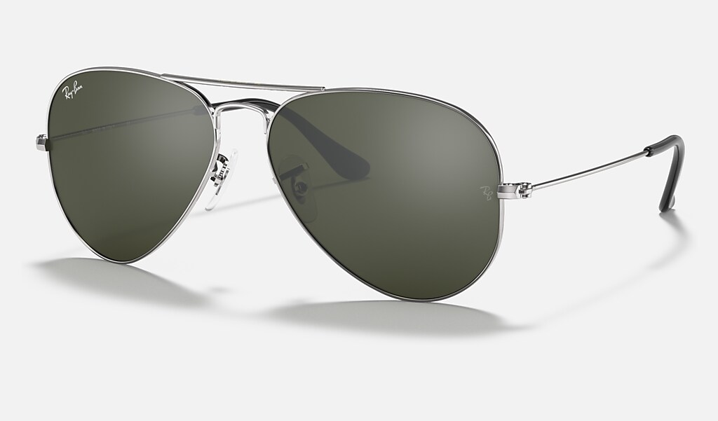 Aviator Mirror Sunglasses In Silver And Silver Ray Ban