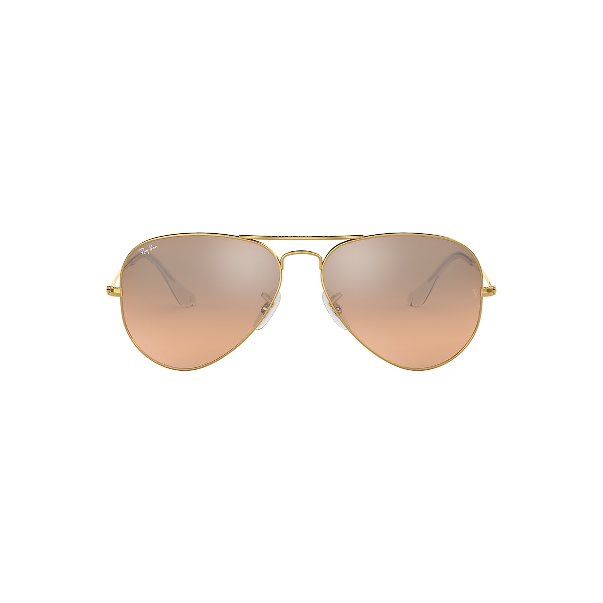 Aviator Gradient Sunglasses in Gold and Silver/Pink | Ray-Ban®