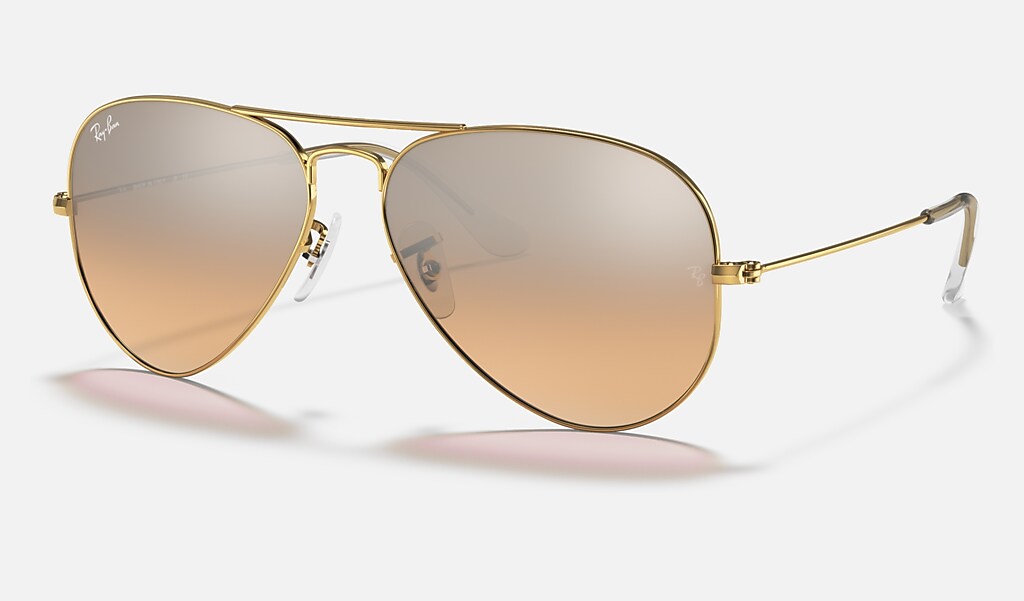Rubriek de studie fundament Aviator Gradient Sunglasses in Gold and Silver/Pink | Ray-Ban®
