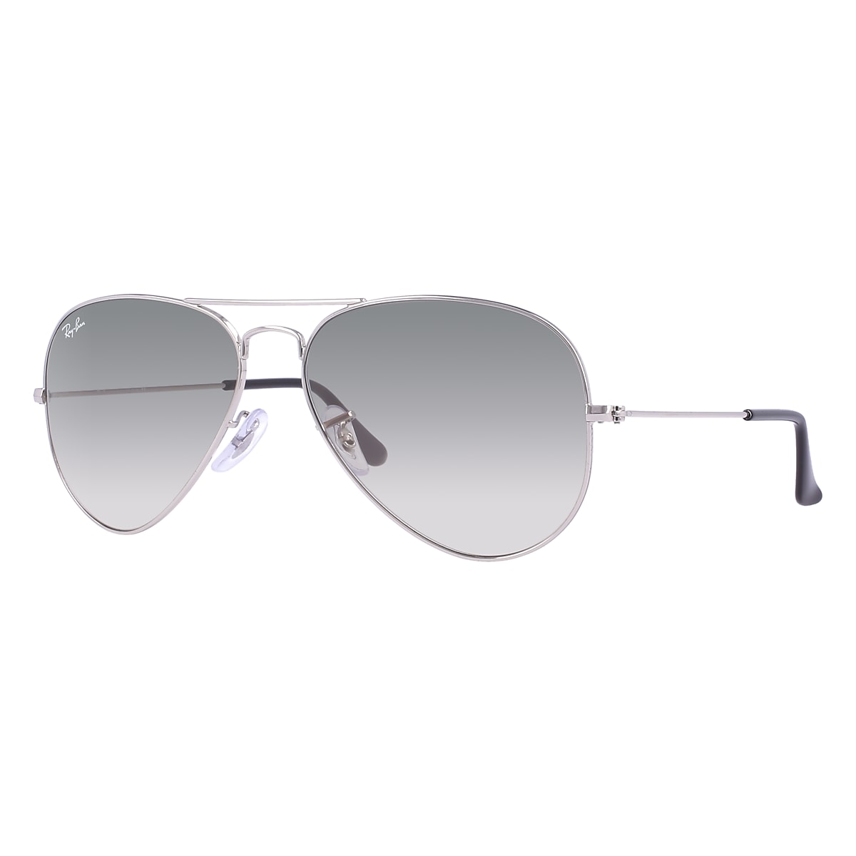 Aviator Gradient Sunglasses in Silver and Light Grey | Ray-Ban®